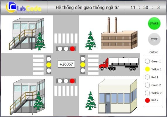 Hệ thống điều khiển đèn giao thông 2 chiều - LibCode.net