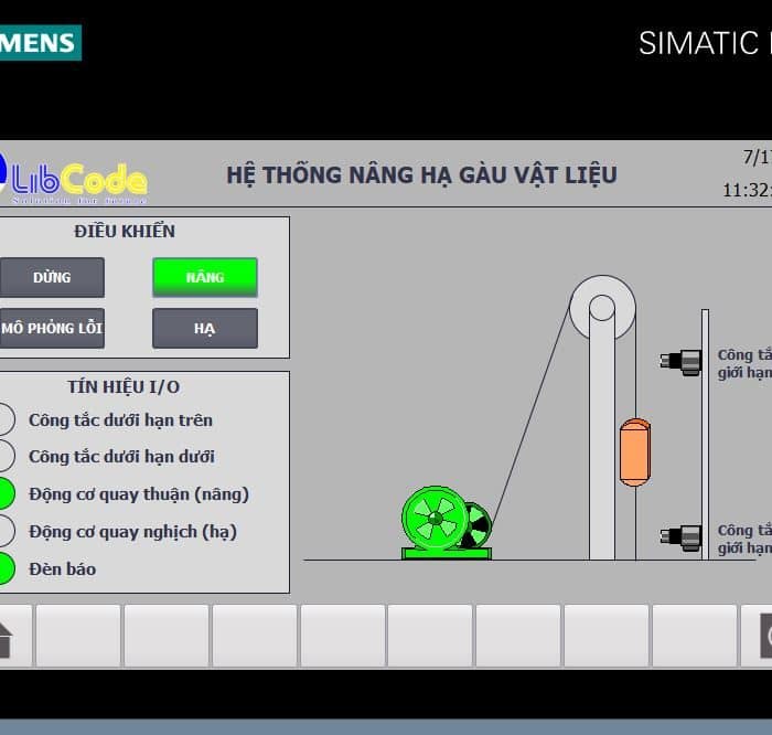hệ thống nâng hạ gàu vật liệu
